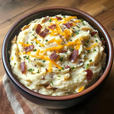 Une assiette de pommes de terre maison, cuites dans un bouillon sans bouillonnement, avec des herbes et des bacon.