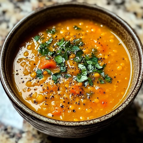 Une soupe de lentilles est servie dans un bol.