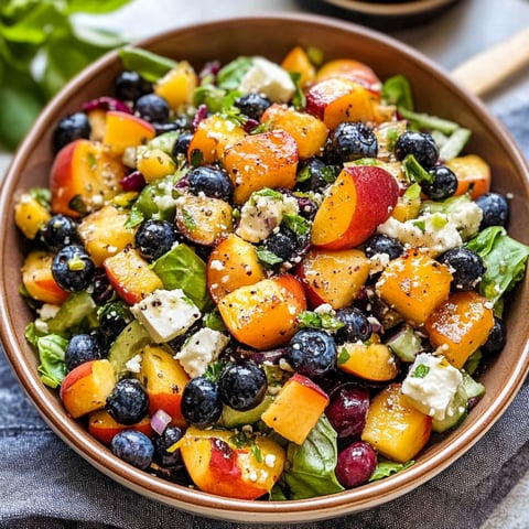 Une salade de fruits composée de cerises, de poires et de laitue, avec une touche de fromage feta.