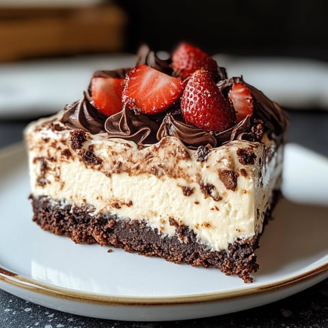 Une délicieuse tarte au chocolat avec des fraises sur un plateau.